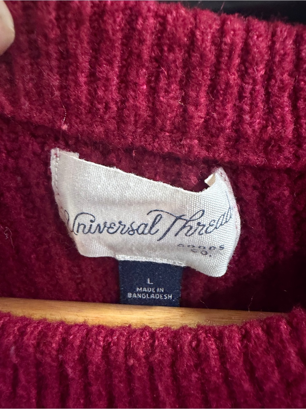 Universal Thread Raspberry Cable Knit Crew Sweater - Picture 2 of 2
